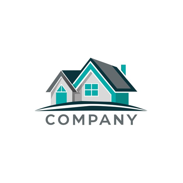 Diseño creativo del logotipo para la ilustración vectorial de la empresa inmobiliaria