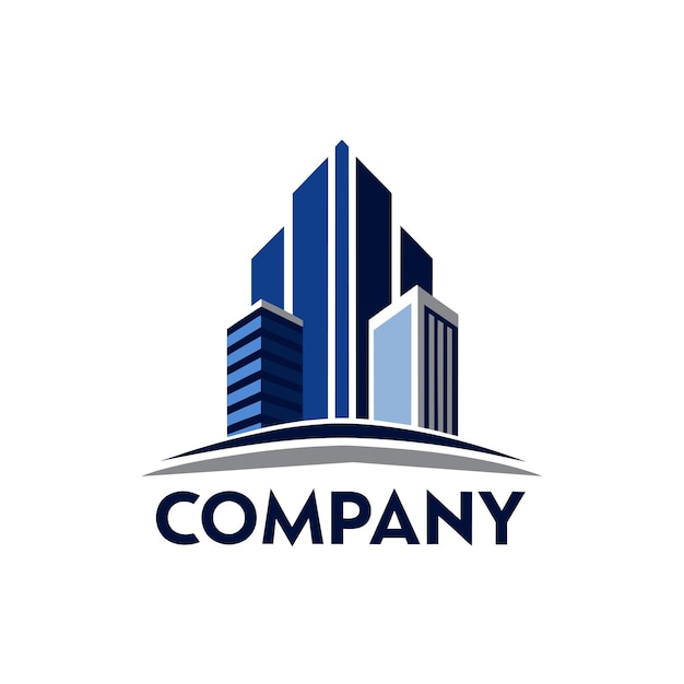 Diseño creativo del logotipo para la ilustración vectorial de la empresa inmobiliaria