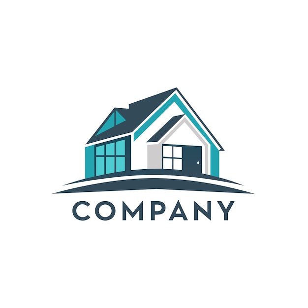 Diseño creativo del logotipo para la ilustración vectorial de la empresa inmobiliaria