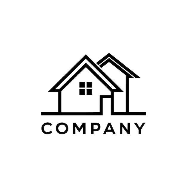 Diseño creativo del logotipo para la ilustración vectorial de la empresa inmobiliaria