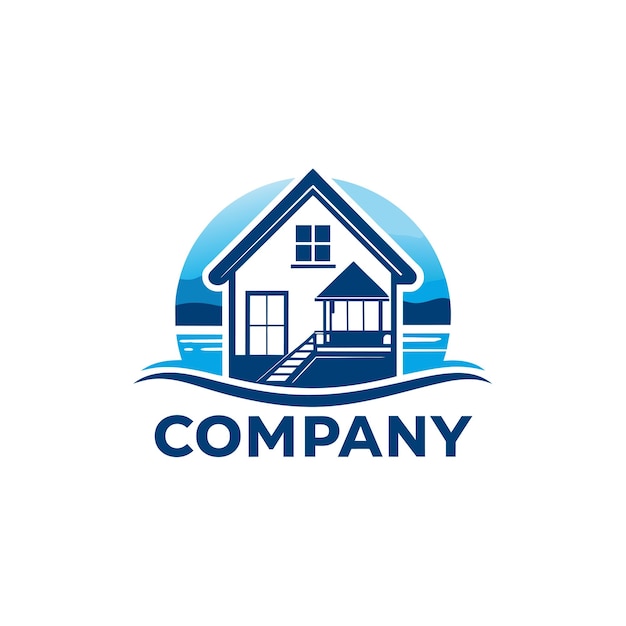 Diseño creativo del logotipo para la ilustración vectorial de la empresa inmobiliaria