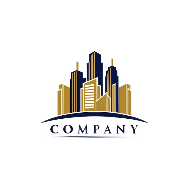 Diseño creativo del logotipo para la ilustración vectorial de la empresa inmobiliaria