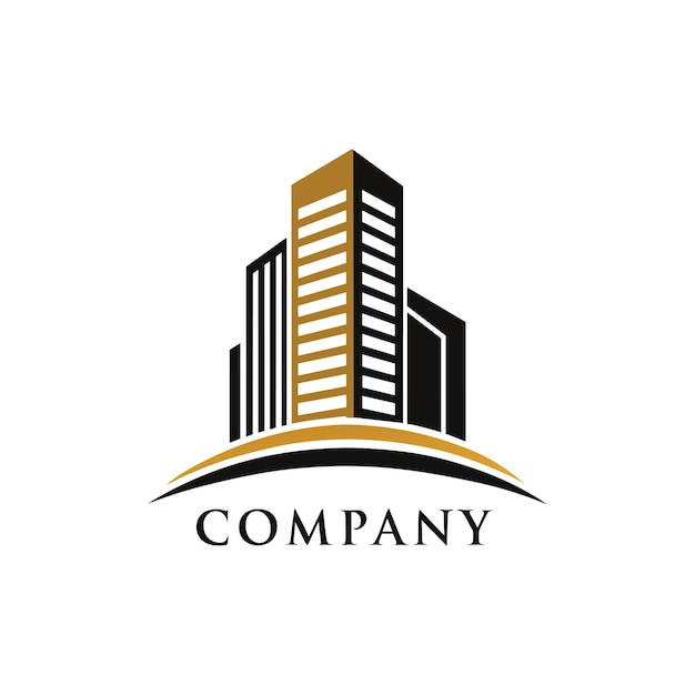 Diseño creativo del logotipo para la ilustración vectorial de la empresa inmobiliaria