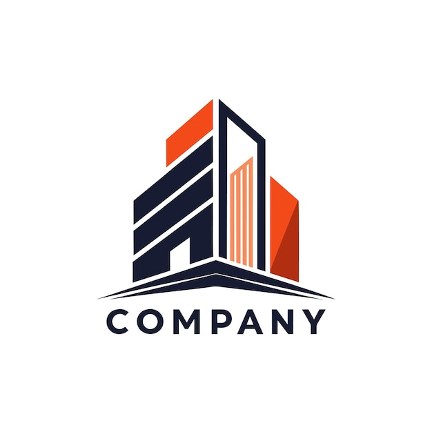 Diseño creativo del logotipo para la ilustración vectorial de la empresa inmobiliaria
