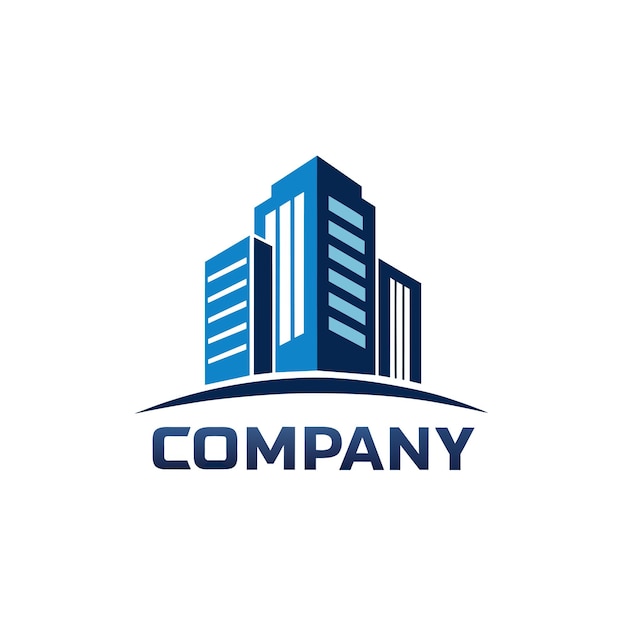 Diseño creativo del logotipo para la ilustración vectorial de la empresa inmobiliaria