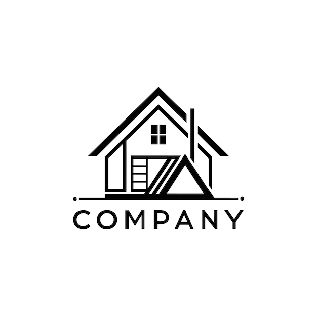 Diseño creativo del logotipo para la ilustración vectorial de la empresa inmobiliaria