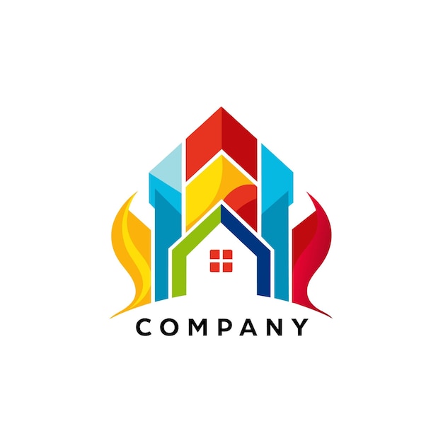 Diseño creativo del logotipo para la ilustración vectorial de la empresa inmobiliaria