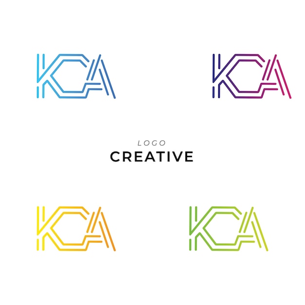 Diseño creativo de logotipo de KGA Diseño de marca Diseño de logotipo Ilustración vectorial Diseño de íconos Diseño de monograma