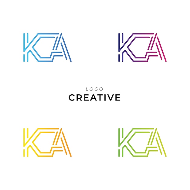 Diseño creativo de logotipo de KGA Diseño de marca Diseño de logotipo Ilustración vectorial Diseño de íconos Diseño de monograma