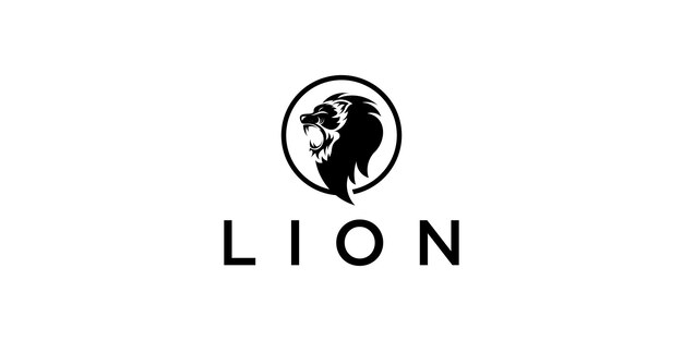 Diseño creativo del logotipo del león con un concepto único de vector premium