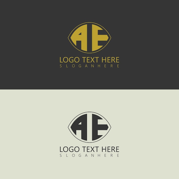 diseño creativo del logotipo de la letra AE