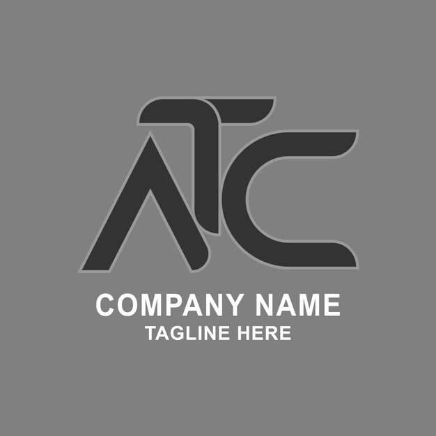 Diseño creativo del logotipo de la letra ATC