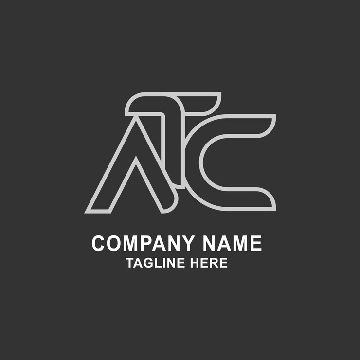 Diseño creativo del logotipo de la letra ATC