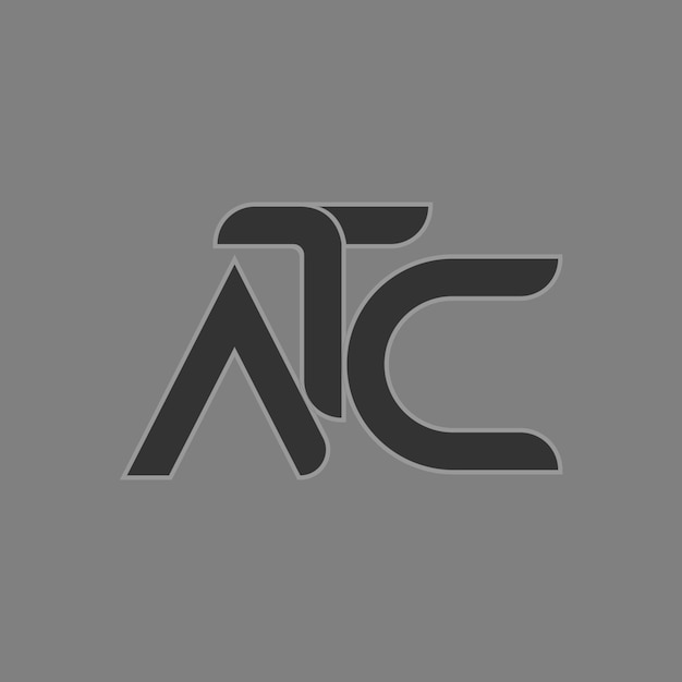 Diseño creativo del logotipo de la letra ATC