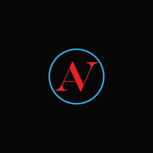 Diseño creativo del logotipo de la letra AV con gráfico vectorial Logotipo simple y moderno de AV