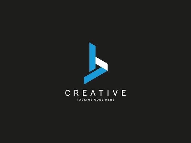 Diseño creativo del logotipo de la letra azul B