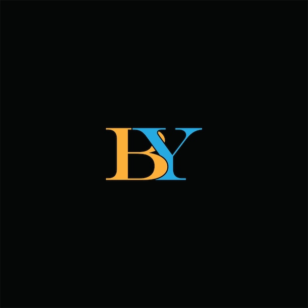 Diseño creativo del logotipo de la letra BY con gráfico vectorial Logotipo simple y moderno de BY