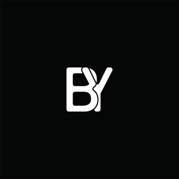 Diseño creativo del logotipo de la letra BY con gráfico vectorial Logotipo simple y moderno de BY