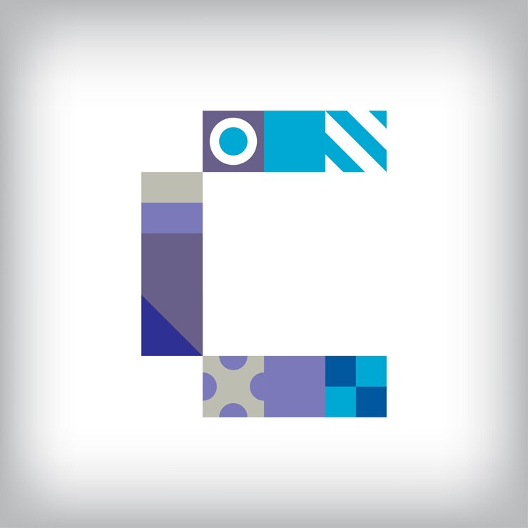 Vector diseño creativo del logotipo de la letra c con formas geométricas gráficos creativos educativos de colores vector