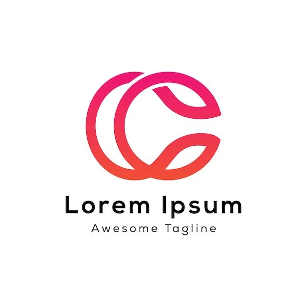 Diseño creativo del logotipo de la letra cc