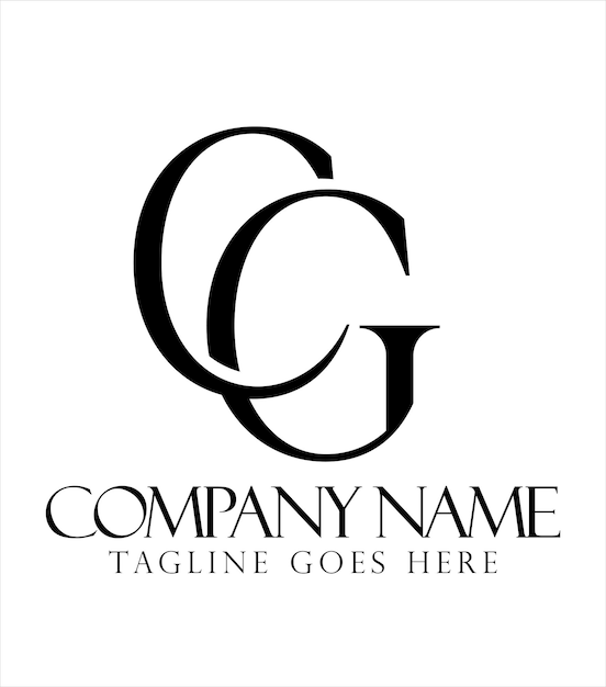 Diseño creativo de logotipo de letra CG o vector GC para una boutique de joyería de moda de lujo y una startup