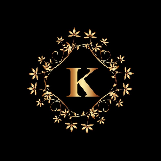 Diseño creativo del logotipo de la letra con color dorado