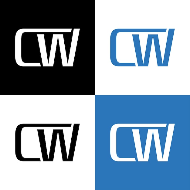 Diseño creativo del logotipo de la letra cw