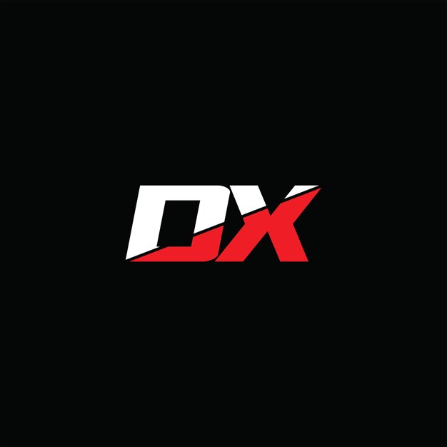 Diseño creativo del logotipo de letra DX con gráfico vectorial Logotipo simple y moderno de DX