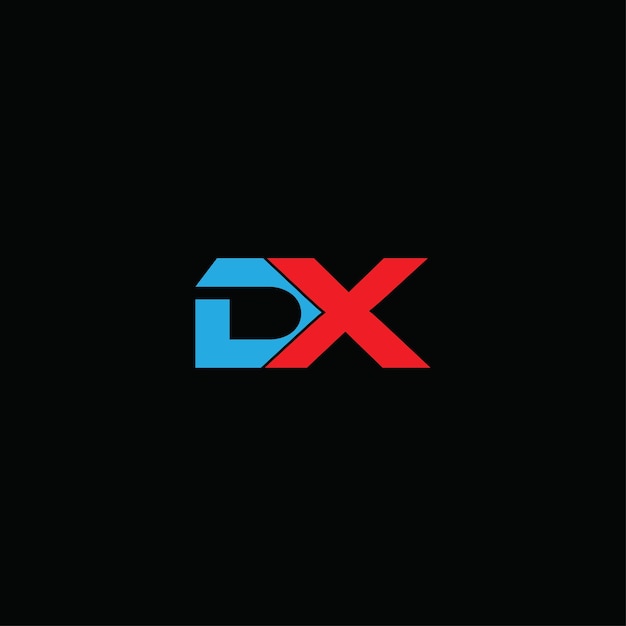 Diseño creativo del logotipo de letra DX con gráfico vectorial Logotipo simple y moderno de DX