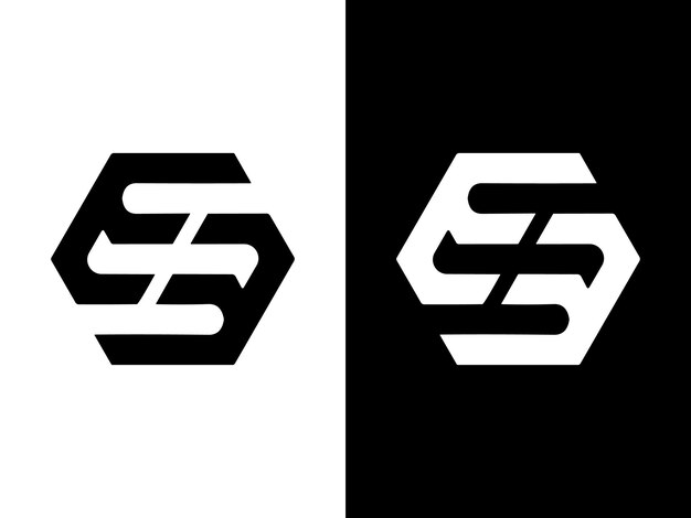 Diseño creativo del logotipo de la letra EE