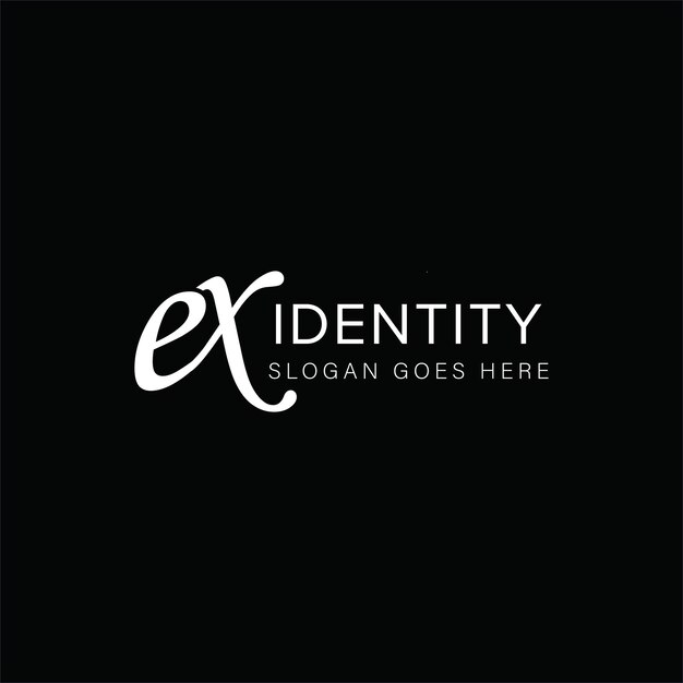 Diseño creativo del logotipo de la letra EX con gráfico vectorial EX logotipo simple y moderno