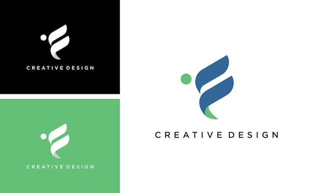 diseño creativo del logotipo de la letra F con idea de entrenador personal