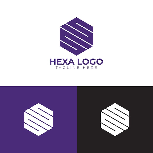 Diseño creativo del logotipo de la letra hexagonal geométrica