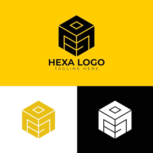 Diseño creativo del logotipo de la letra hexagonal geométrica