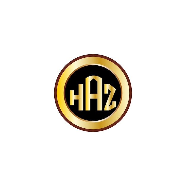 Diseño creativo del logotipo de la letra htb con círculo dorado