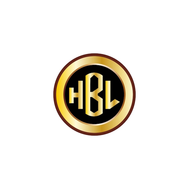 diseño creativo del logotipo de la letra HTB con círculo dorado