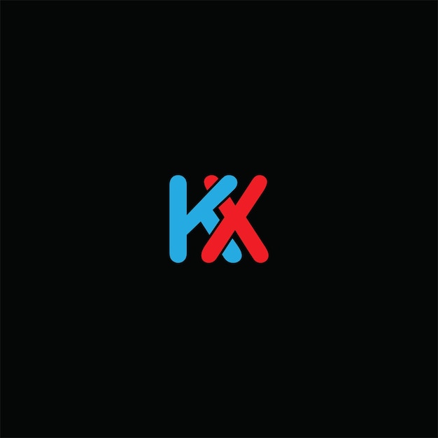 Diseño creativo del logotipo de letra KX con gráfico vectorial Logotipo simple y moderno de KX