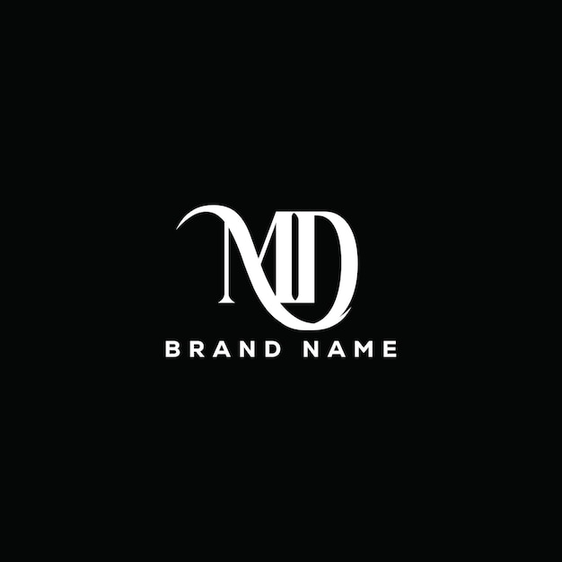 Diseño creativo del logotipo de la letra MD con gráfico vectorial MD logotipo simple y moderno