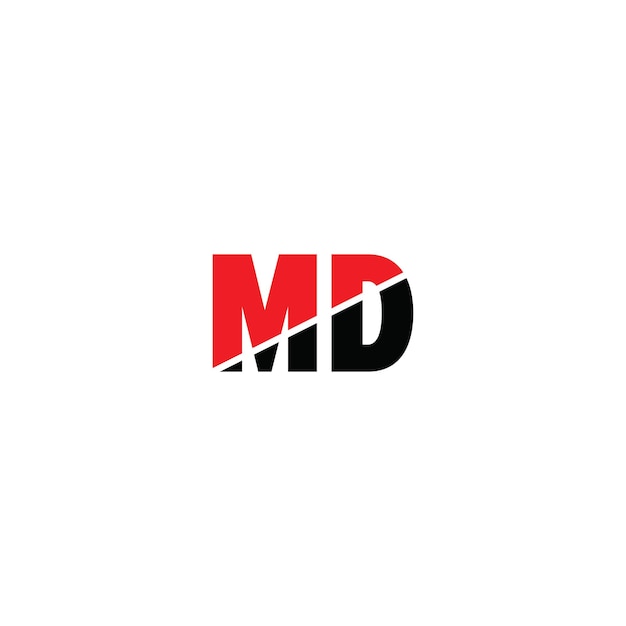 Diseño creativo del logotipo de la letra MD con gráfico vectorial MD logotipo simple y moderno