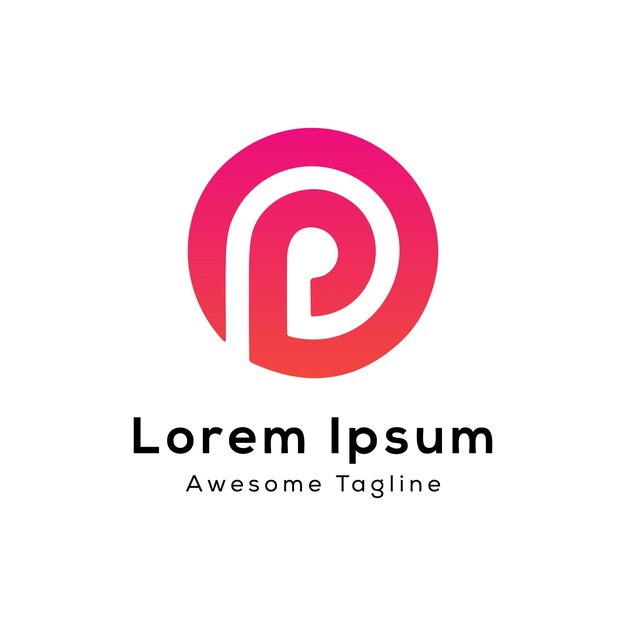 diseño creativo del logotipo de la letra p