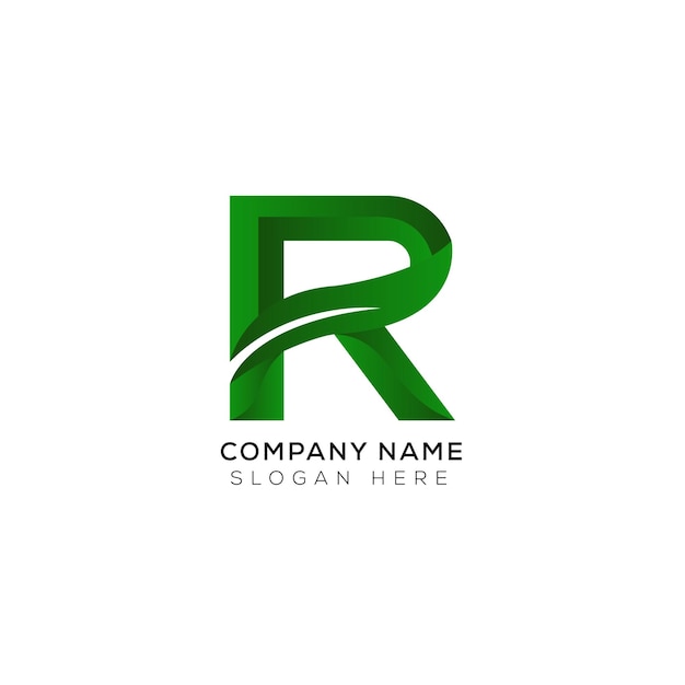 Vector diseño creativo del logotipo de la letra r en 3d