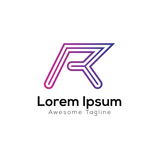 Diseño creativo del logotipo de la letra R