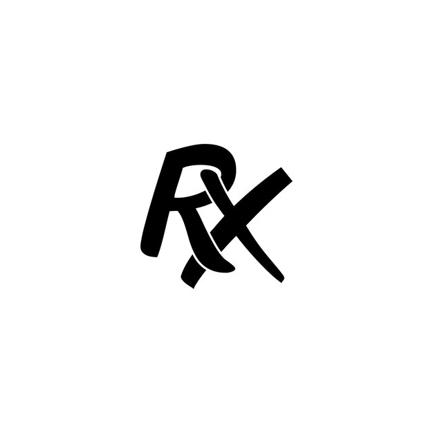 Diseño creativo del logotipo de la letra RX con gráfico vectorial Logotipo simple y moderno de RX
