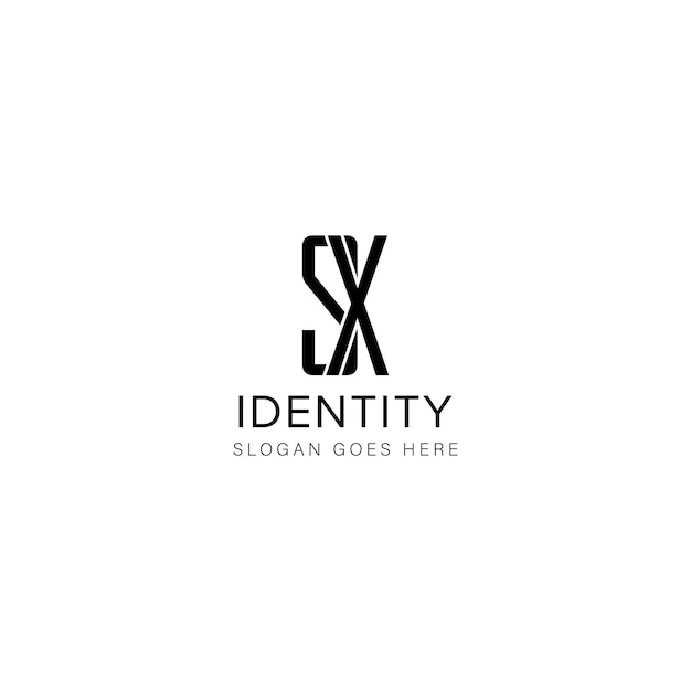 Diseño creativo del logotipo de letra SX con gráfico vectorial Logotipo simple y moderno de SX