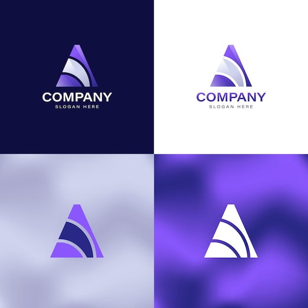 Diseño creativo del logotipo de la letra A Tech