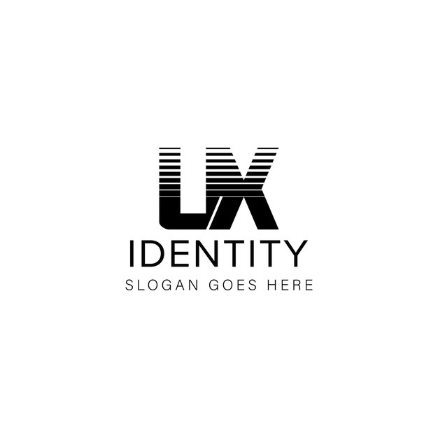 Diseño creativo del logotipo de la letra UX con gráfico vectorial UX logotipo simple y moderno