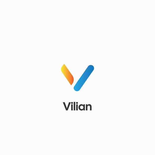 Diseño creativo del logotipo de la letra v