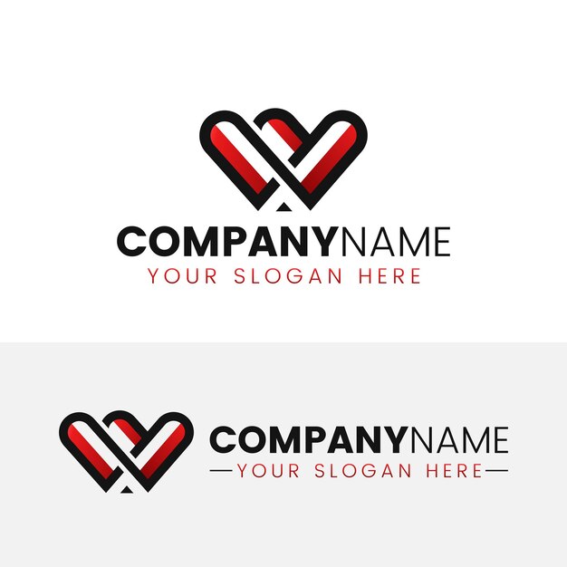 Diseño creativo del logotipo de la letra w del monograma