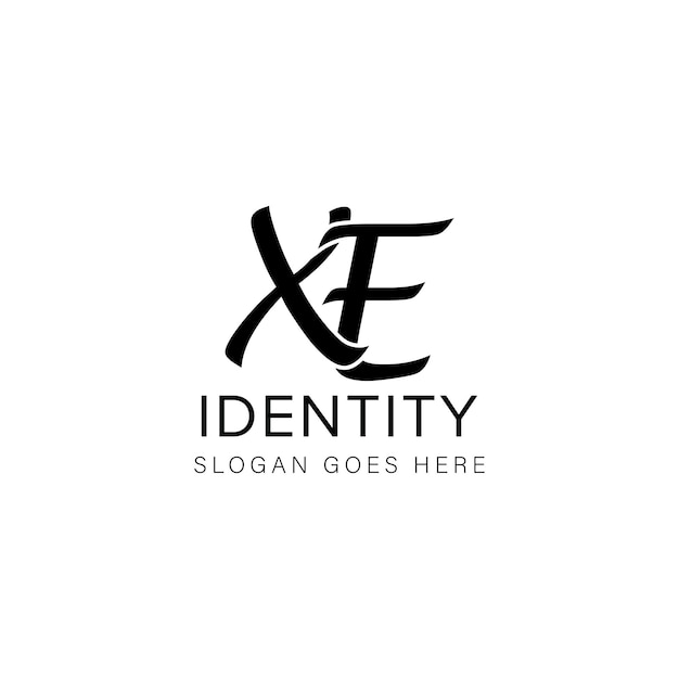 Diseño creativo del logotipo de letra XE con gráfico vectorial Logotipo simple y moderno de XE
