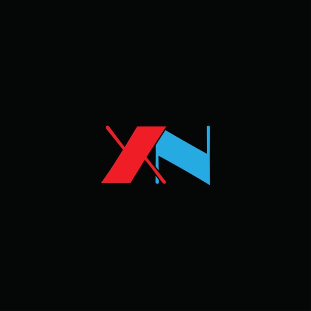 Diseño creativo del logotipo de letra XN con gráfico vectorial Logotipo simple y moderno de XN